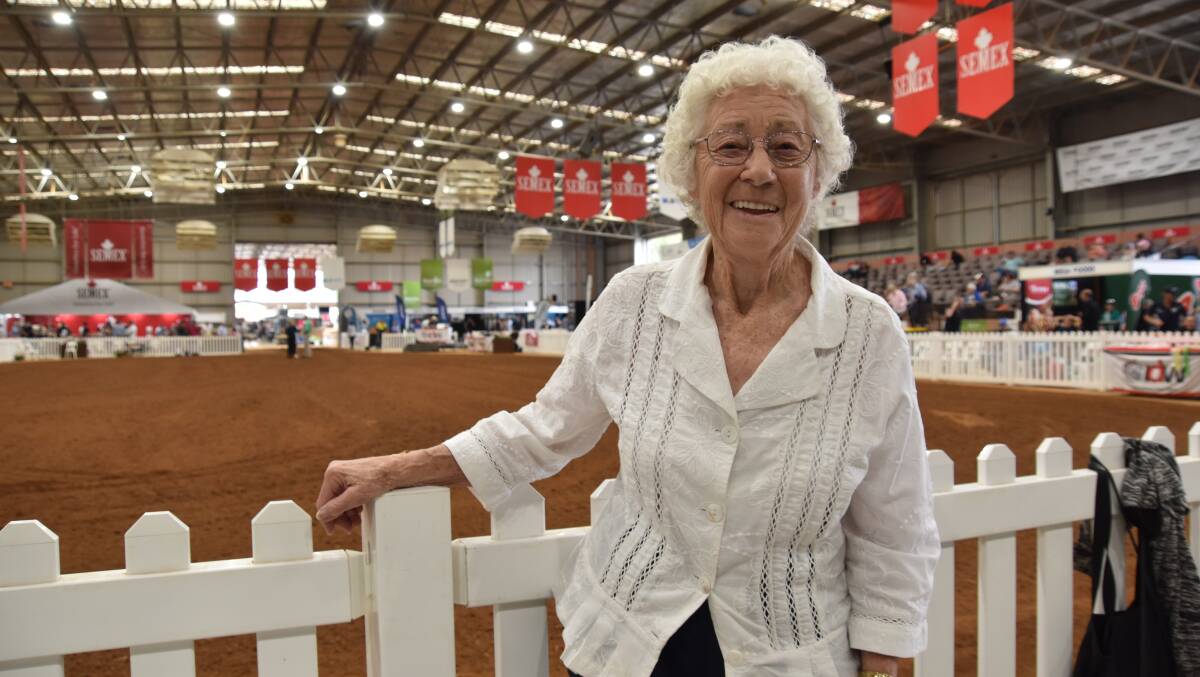 Power of Women Bette Hall Excellence Award recipient Winsome Anderson beside the ring at International Dairy Week on January 17. Picture by Carlene Dowie