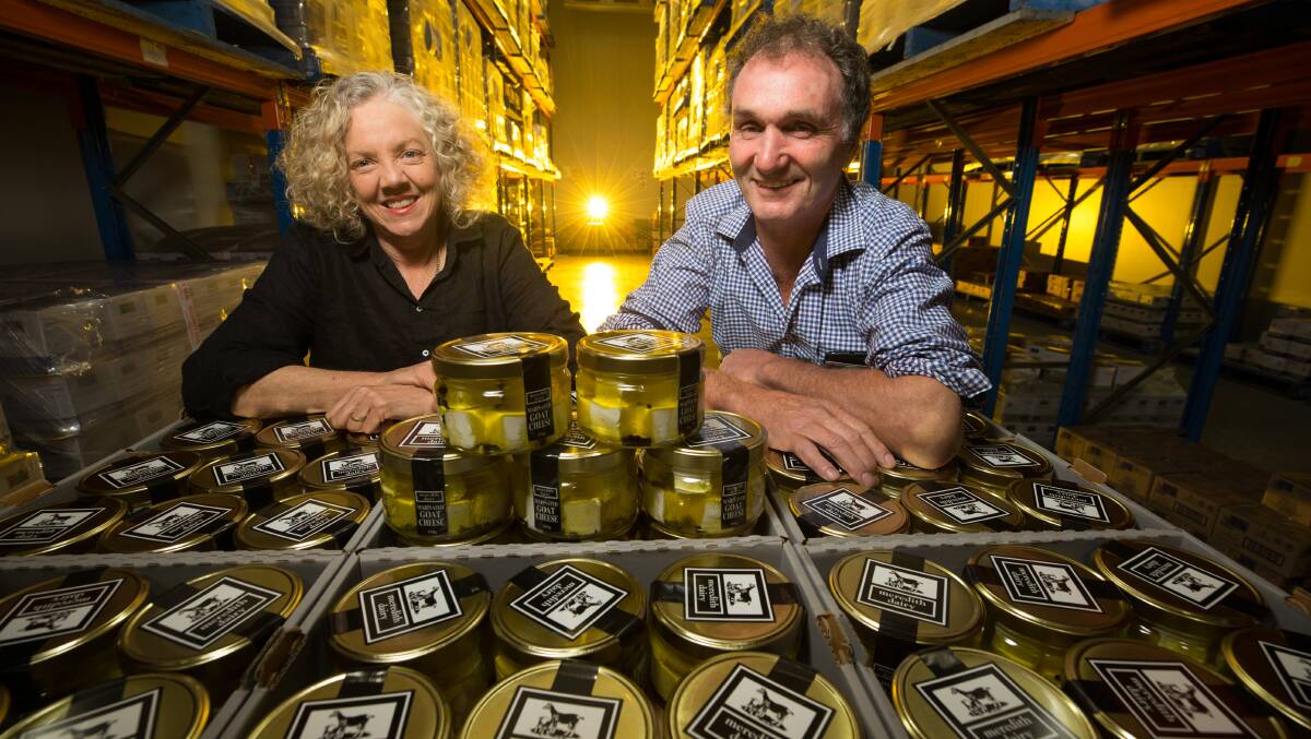 Export boom: Julie and Sandy Cameron, owners of MeredithDairy, exports about 10 per cent of its product internationally including selling to China, Singapore and the United States.
Photo by Jason South