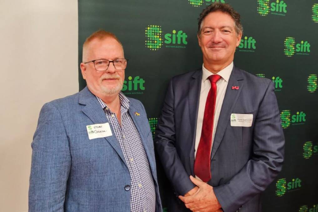 Murdoch University Food Technology Facility director Stuart Johnson with Murdoch University deputy vice chancellor research and innovation Professor Peter Eastwood. Picture supplied
