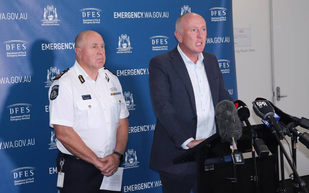 Fire and Emergency Services Commissioner Darren Klemm (left) with Emergency Services Minister Stephen Dawson.