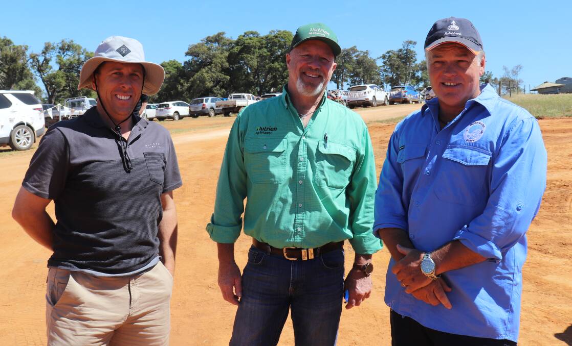 Warrick Tyrrell (left), Steve Mountford and Michael Partridge at the 2020 Dairy Innovation Day.