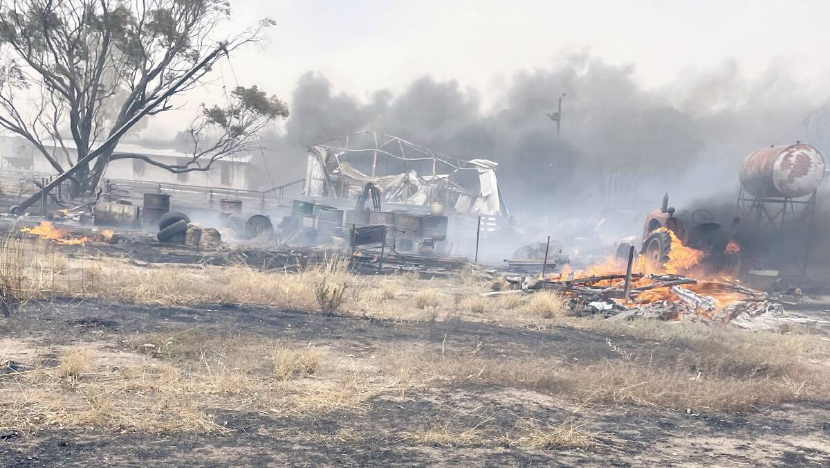 The fire on the Bolt family farm near Corrigin.