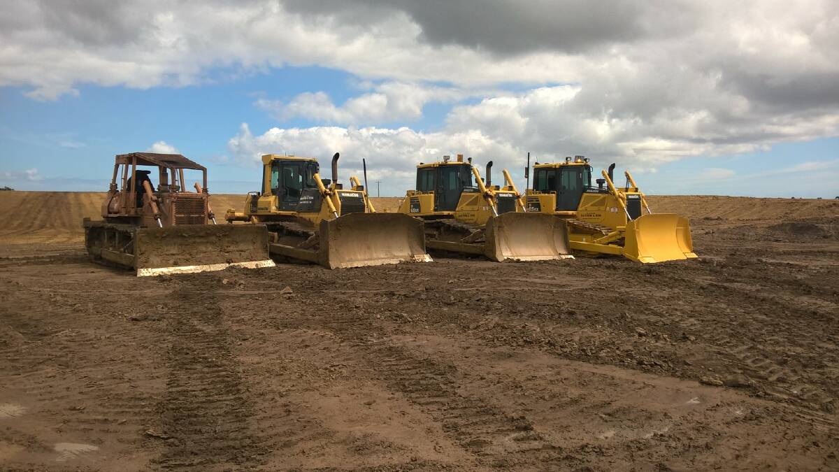 DIRTWORK: The Bastow's range of Komatsu D65EX bulldozers from the oldest to the newest. 