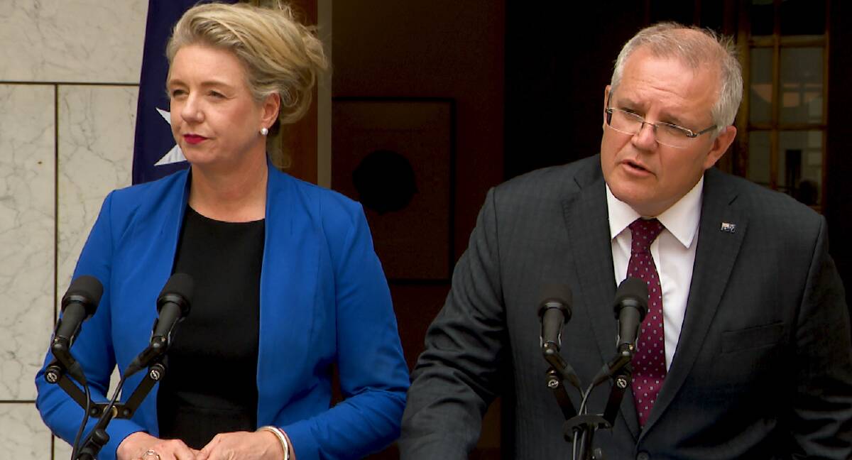 MORE BUSHFIRE HELP: Federal Agriculture Minister, Bridget McKenzie (pictured with Prime Minister Scott Morrison) has announced an extra $15 million for the Rural Financial Counselling Service. 
