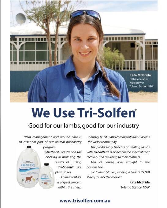 Young rising ag champion Kate McBride has been publicly supporting the use of pain relief for surgeries, encouraging the sheep industry to adopt best management practices.