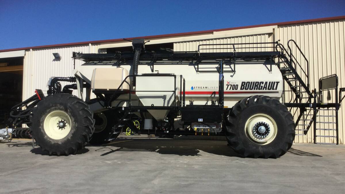 Bourgault's 7700X air- seeder as a tow-behind configuration.