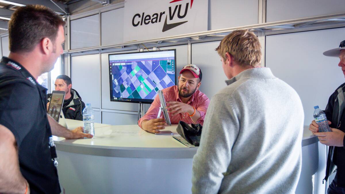 Andrew Kissel at the Case IH site at AgQuip this year, speaking to visitors about ClearVU.
