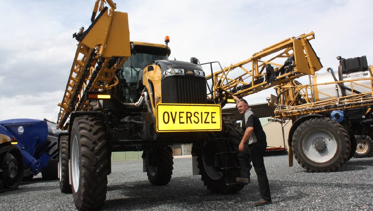 AgWest Machinery Esperance sales manager Athol Kennedy is in the demo mood with this Croplands RoGator 1300C self-propelled boomsprayer. 