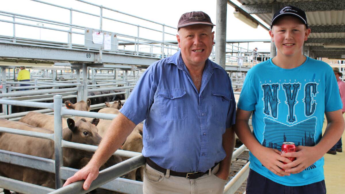  Having a look before the start of the Ray Norman Memorial Elders Breeder Sale were David (left), and Dylan House, Kalgan.