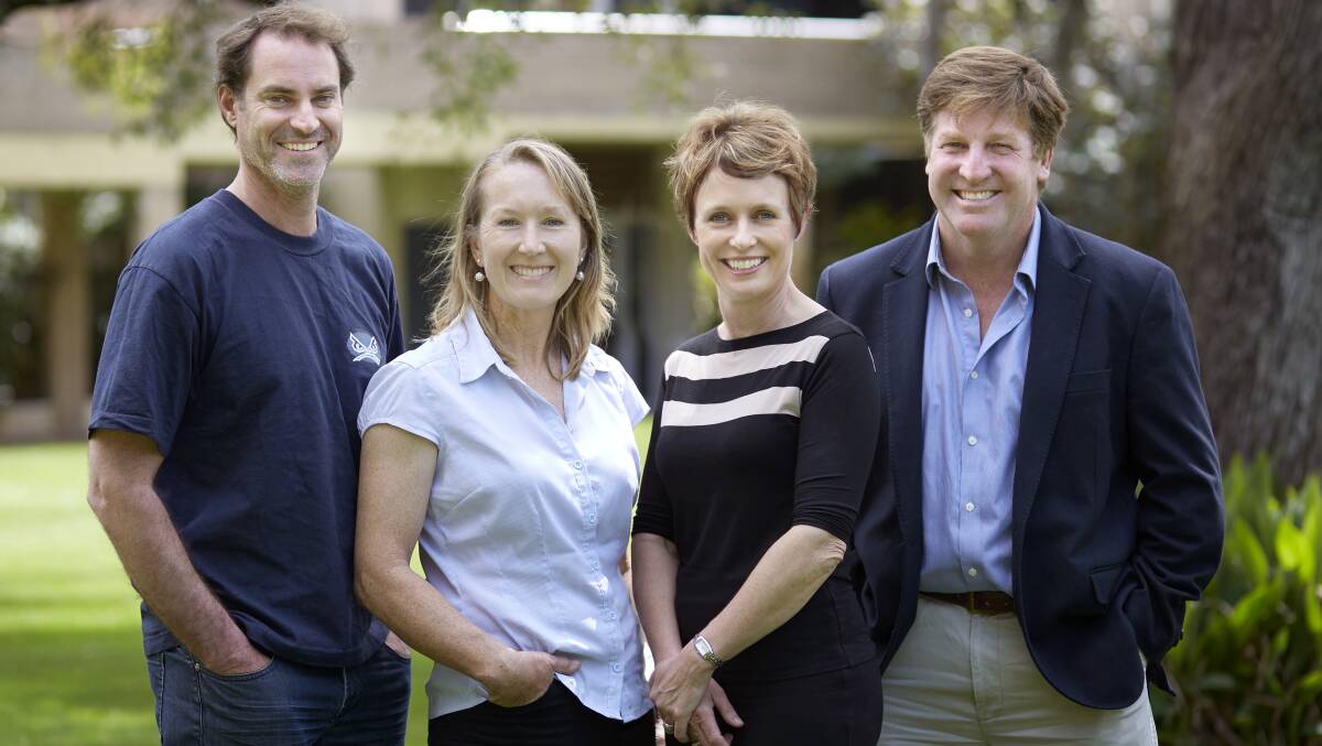 Nannup-based beef producer and lotfeeder Matt Camarri (left) recently joined the WALRC producer panel, with fellow panellist Lynley Anderson, Kojonup, WALRC executive officer Esther Jones and WALRC chair Tim Watts.