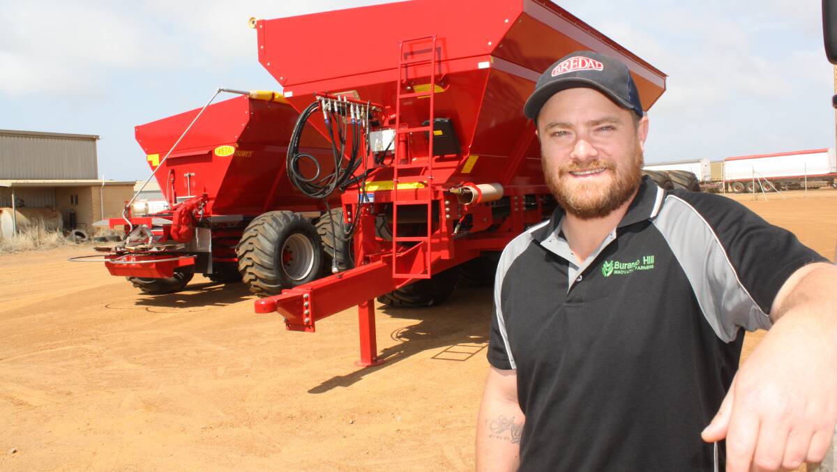 Burando Hill Esperance sales representative Jace Bratten is gearing for a busy few months with trials and demonstrations of the new Bredal XE spreader, which he is hoping to lob in Esperance soon. 
