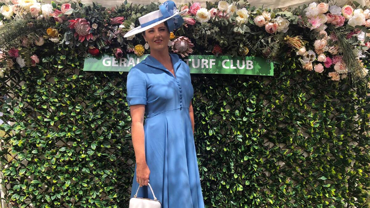Geraldton local, Karen Thompson wore a 100 per cent pure stretch woven Merino wool dress to the WA Country Cups Geraldton Fashions on the Field recently. In this classic design made by Kaye, Karen placed in the top 10.