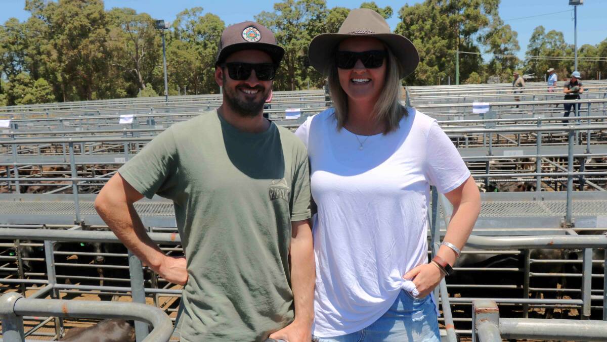 Scott Zecchin and Gemma Batailla drove across the Nullarbor from Adelaide to visit Gemma's family for Christmas. Gemma grew up in the area and said it had been years since she was at a cattle sale.