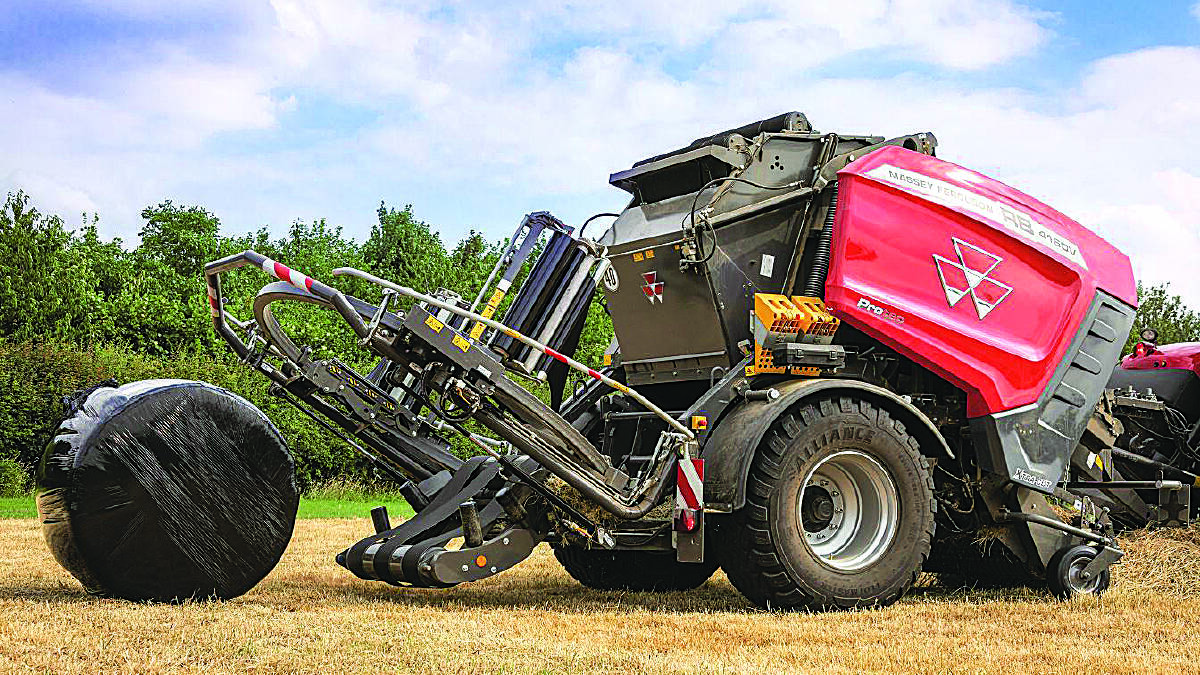 One of the new Massey Ferguson round balers that provide expanded features for hay producers.