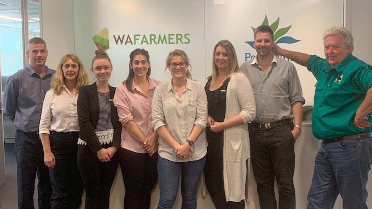 THE WAFarmers team received green Uniting Ag ear tags last week by Green Shirts Movement WA representative Alan Sattler (right) after they signed up to support the social media movement.