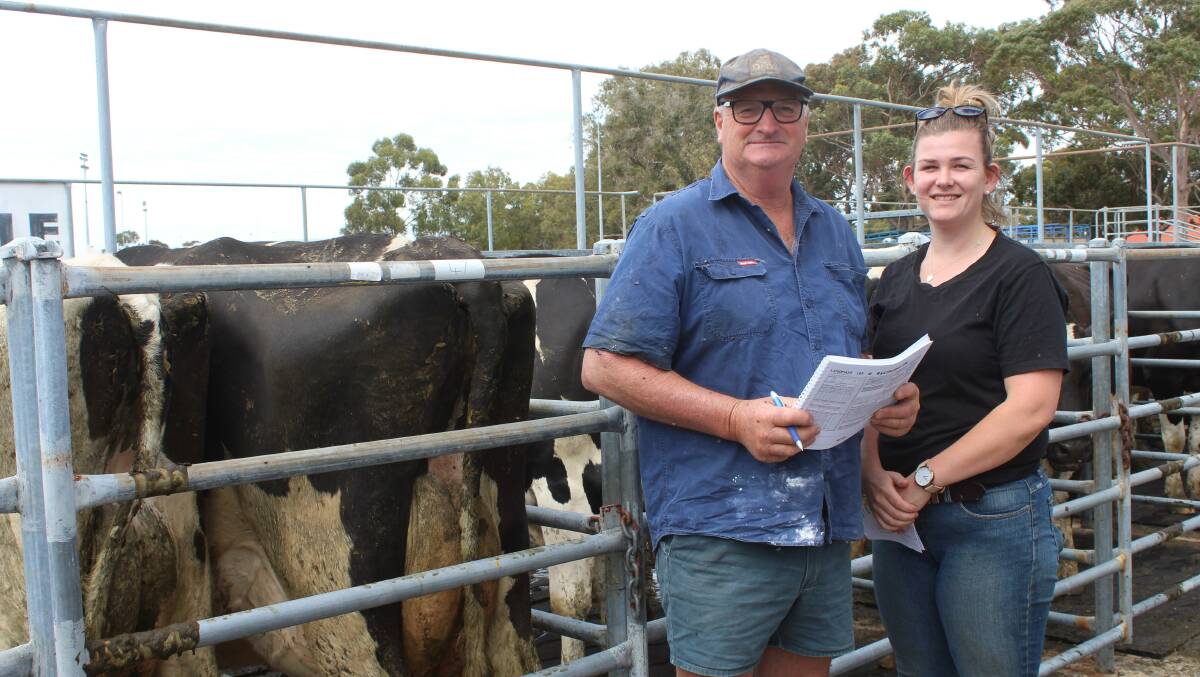  Kingsley and daughter Tahlia McSwain, Busselton, found a dozen females that suited their operational needs. They paid prices of $1800 for two females in lactation, $1950 for a heifer and $1900 for a dry cow.
