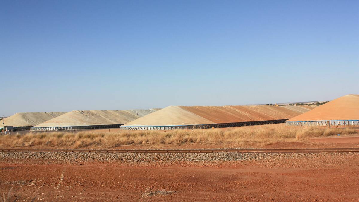 Newly-constructed grain bunkers at CBH’s Konnongorring receival site were quickly filled.