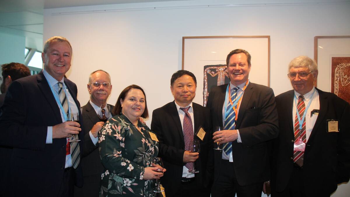 At the launch of Red Meat 2030: Kim McDougall, Harvest Road. Andy Madigan, ALPA. Andrea Lethbridge , ALPA, Mr Cao Haijun, First Secretary for Economic and Commercial at the Chinese Embassy in Canberra. Patrick Hutchinson, CEO of AMIC, Ross Keane, former RMAC Chair.