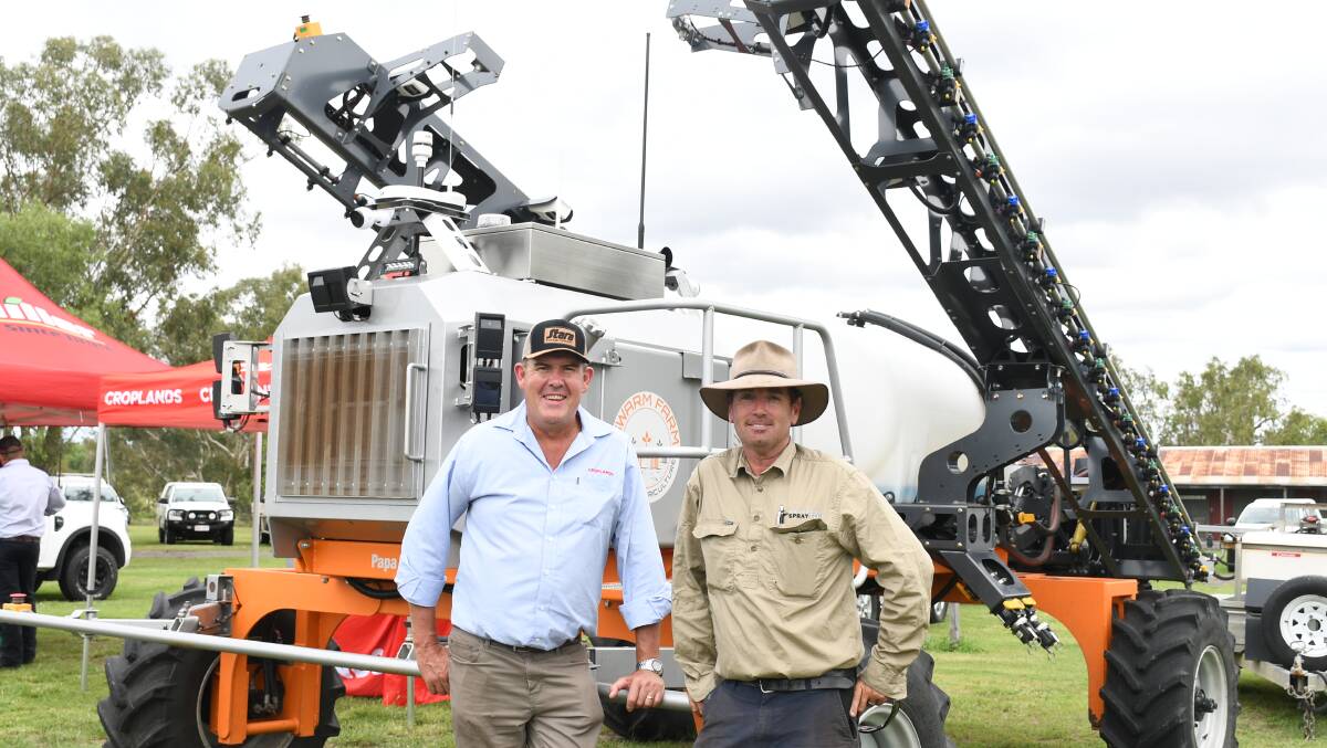 Croplands NSW territory manager and Bargam product lead Dave Farmer with Darling Downs Spray Tech managing director Jeremy Jones. Pictures by Melody Labinsky. 