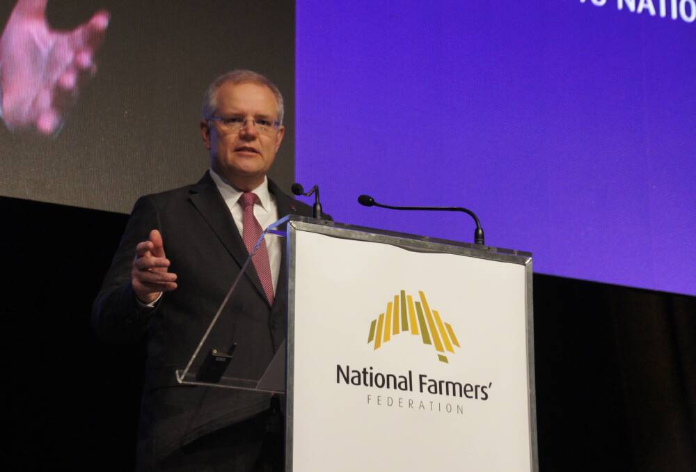 Scott Morrison addressing the National Farmers' Federation National Congress in Canberra last week.
