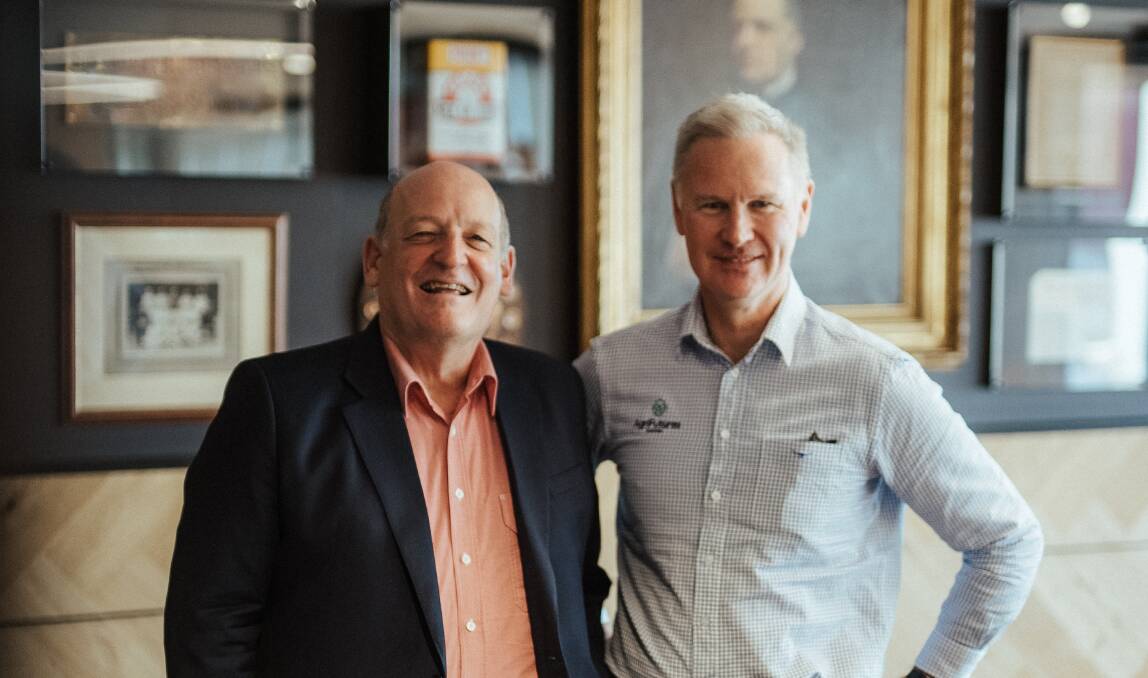 Elders managing director and chief executive officer Mark Allison (left) and AgriFutures managing director John Harvey discuss the new competition for Elders clients as part of an extended sponsorship deal.
