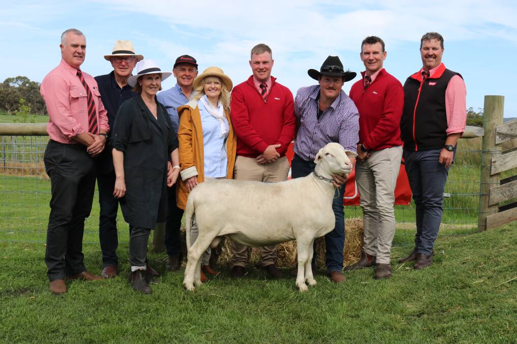 The principals of the Garnett SheepMaster stud, Elleker, have announced they are selling the stud and have appointed Elders to manage the sale. The stud has broken a number of records in the past couple of years including selling the highest price ram in WA in 31 years at its ram sale last year for $110,000. With the $110,000 ram sold by Garnett SheepMaster, Elleker, at last years National SheepMaster Ram Sale at Elleker, to Orrie Cowie Genetics, Warooka, South Australia, were Elders State general manager Nick Fazekas (left), Garnett SheepMaster parent stud principals Neil Garnett and Alison Bannan, Brian and Susi Prater, Elleker, Elders South Australia stud stock representative Alistair Keller, buyer John Dalla, Orrie Cowie Genetics, Elders Minlaton, South Australia, branch manager Adam Pitt and Elders auctioneer Nathan King.