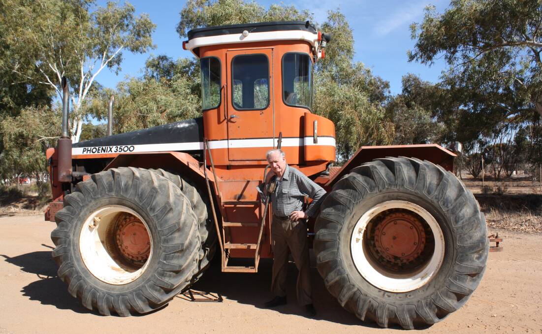 Mr Phillips with an example of his version two Acremaster tractor which was called Phoenix for legal reasons. He built about 24 of these between 1987 and 1991.
