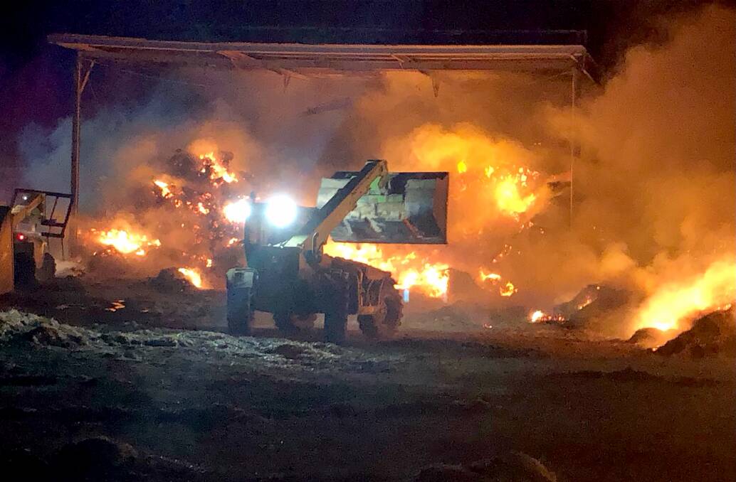 Sparked by a loader fire, strong easterly winds pushed the flames into the mill area where there were 400 straw bales that ignited within minutes.