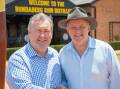In the seat of Hinkler, local Mayor Jack Dempsey, left, is throwing his hat in the ring to run as an "independent". He is pictured with Anthony Albanese.
