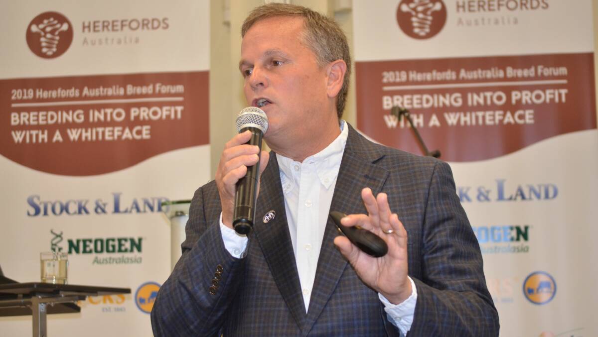 COLLABORATION: American Hereford Association executive vice president Jack Ward says encouraging commercial producers to use Hereford sires in their crossbreeding programs has significantly increased demand in the US.