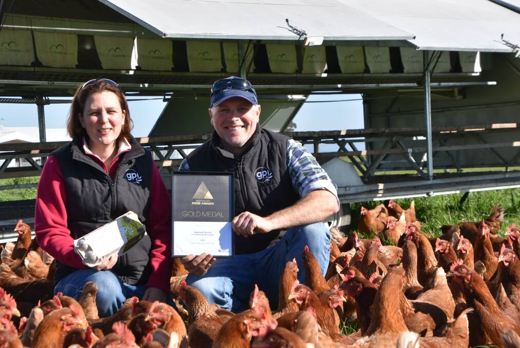 RESILIENCE: Felicity Cassano and Greg Forster of Gippsland Pastured won a gold medal, two bronzes and Best Free Range and Barn Laid Chicken Eggs at the Australian Food Awards for the eggs that complement their beef enterprise.
