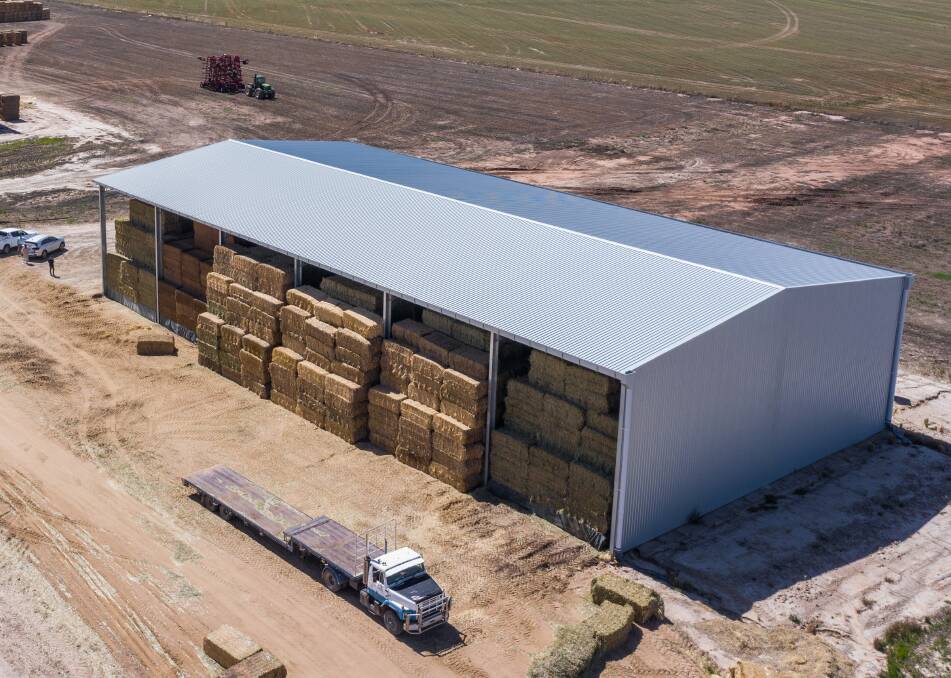 Well designed and constructed hay sheds provide a fallback plan to help farmers negotiate challenges such as a wet harvest. Picture: Supplied 
