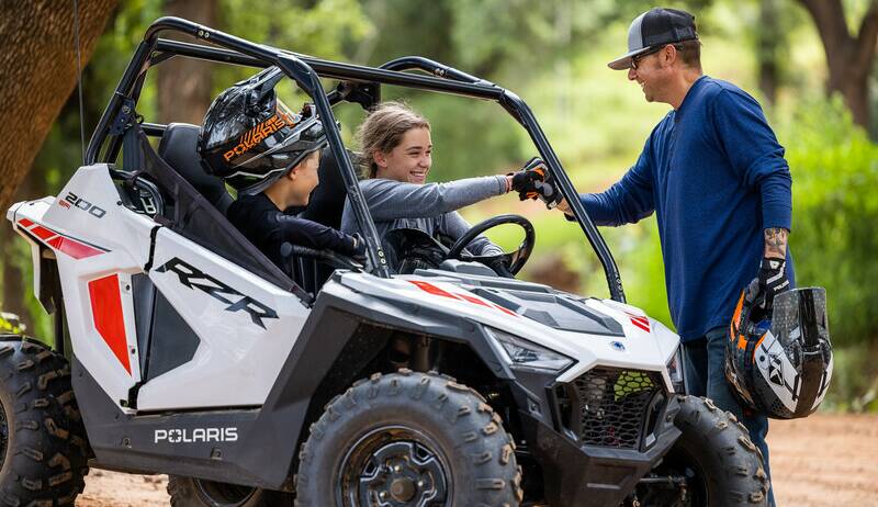 Polaris has developed a range of sophisticated safety technologies for its Youth SxS models to protect kids while they learn and gain confidence. Picture: Supplied