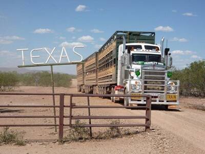 Another load leaving the Burton family's Texas Downs station.