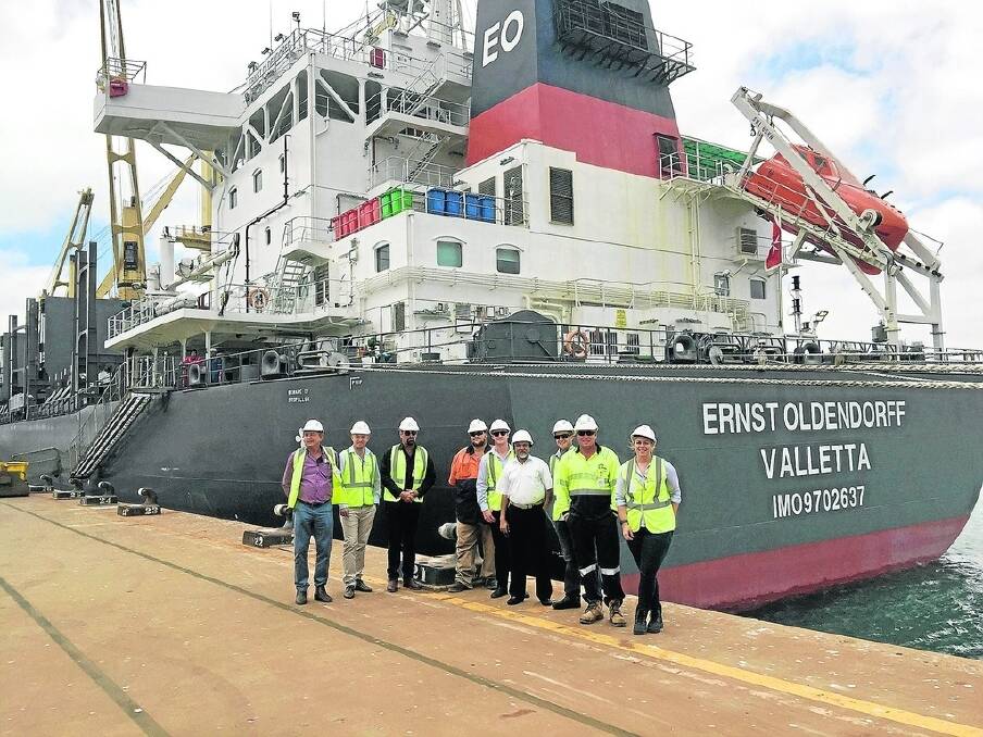 The first shipment for CBH's fertiliser business arrived in Geraldton last week and a group of staff and growers were able to tour the ship on its arrival before it travelled to Kwinana to deliver the remainder of its load.
