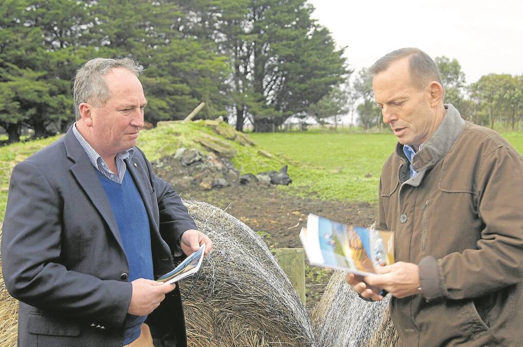 Agriculture Minister Barnaby Joyce (left) with former prime minister Tony Abbott.