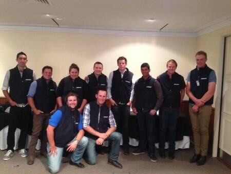 Wearing their Legendairy vests are most of the 12 young WA dairy farmers or dairy employees who will vie for the inaugural Brownes Dairy Young Dairy Farmer of the Year awards.