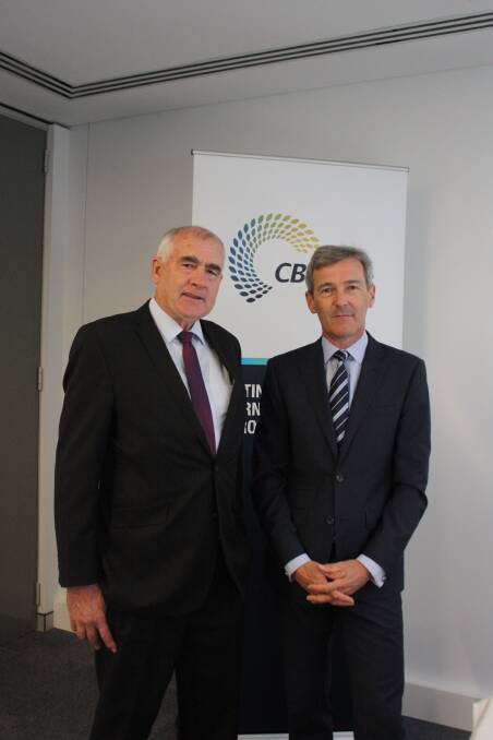 CBH chairman Wally Newman (left) and chief executive officer Andy Crane following the announcement the CBH board had rejected the AGC?proposal.
