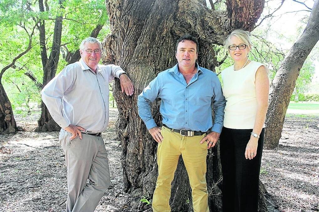 Australian Grains Champion grower directors Clancy Michael (left), Brad Jones and Sue Middleton will be back on the radar following seeding with plans to work for what they believe is a strong support base among WA growers.
