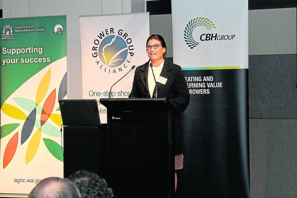 Executive officer of the newly-formed Kimberley Pilbara Cattleman&#39;s Association Catherine Marriott, speaking at the Grower Group Alliance conference in Perth last week.