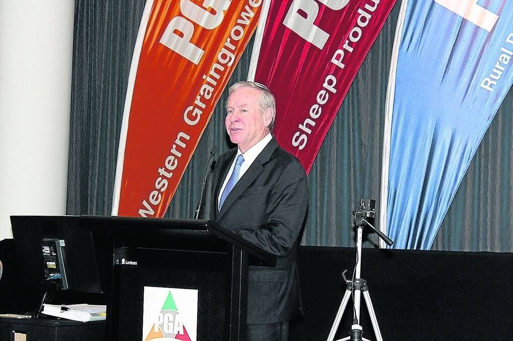 WA Premier Colin Barnett gives the opening address at the Pastoralists and Graziers Association convention last week in Perth.