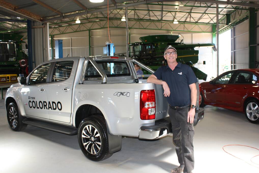 They're a zany lot at Afgri Equipment's Carnamah branch. Torque popped in last week for a "meet and greet" and immediately was assailed by salesman Alan Kidd, who was busy detailing this new Holden Colorado dual cab LTZ to show farmers attending a header school later in the afternoon. 