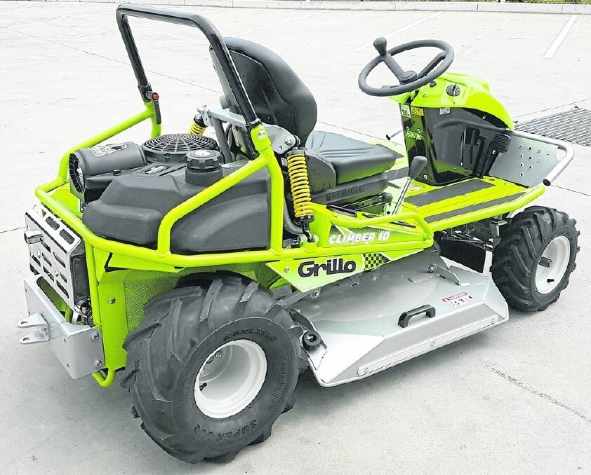 The new Grillo Series 10 all-wheel drive ride-on mower, purpose-designed for safe, comfortable mowing on hill slopes. The two new models employ Briggs &amp; Stratton Intek series four stroke engines with mowing widths of 93 or 98cm (37 or 39in).