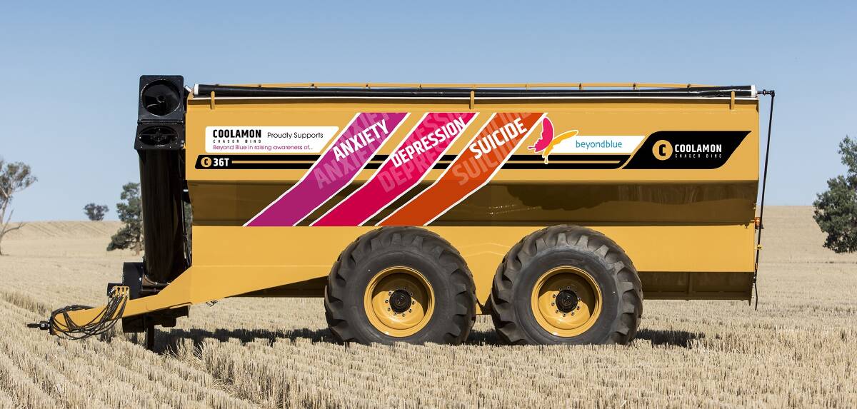 For every bin sold by Coolamon Chaser Bins at six national field days, the company will donate $1000 to beyondblue.
