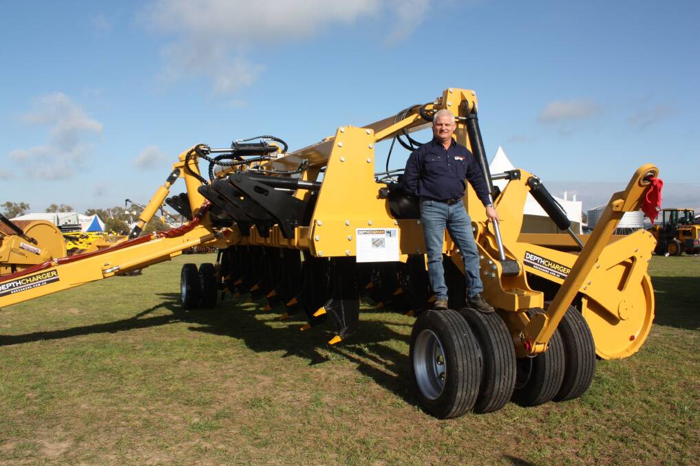 Former Yuna farmer Tim Pannell shows off his new Depth Charger deep ripper.