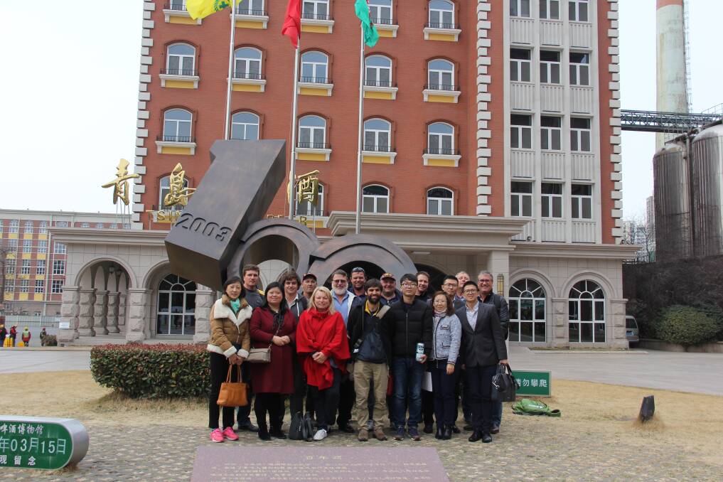 The tour group met with China's largest brewer, Tsingtao, to talk about its barley supply preferences.