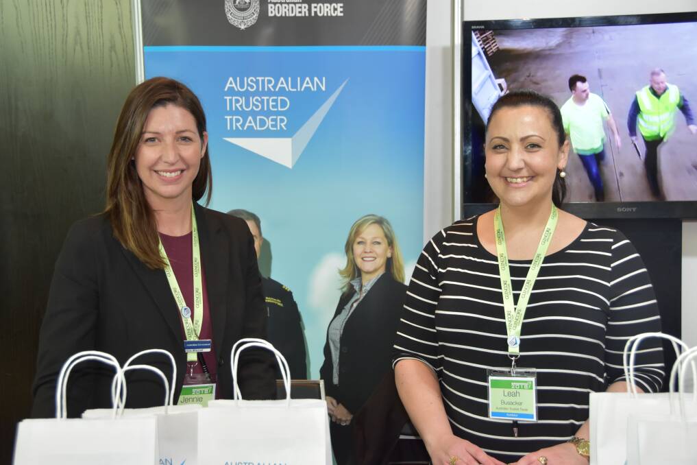  Jennie Mitchell (left) and Leah Busacker of Australian Trusted Trader said their program had benefits for Australian grain growers.