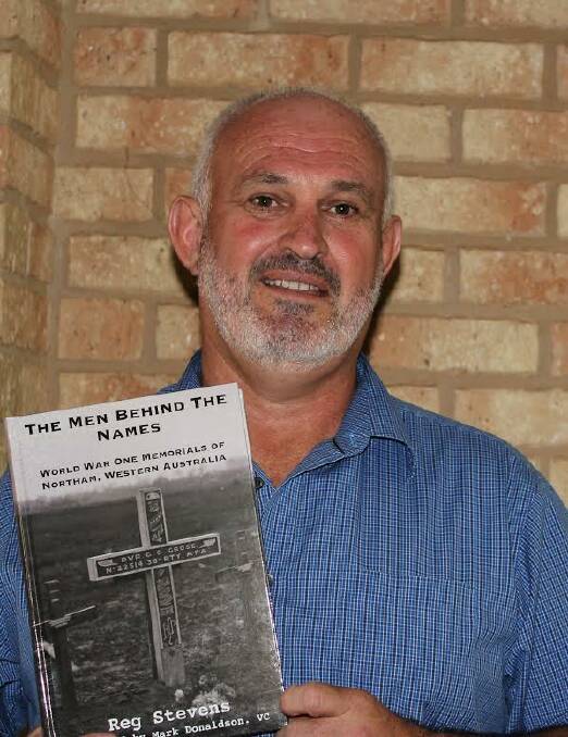 Seeking help: Local author and historian Reg Stevens with his book The Men Behind the Names.