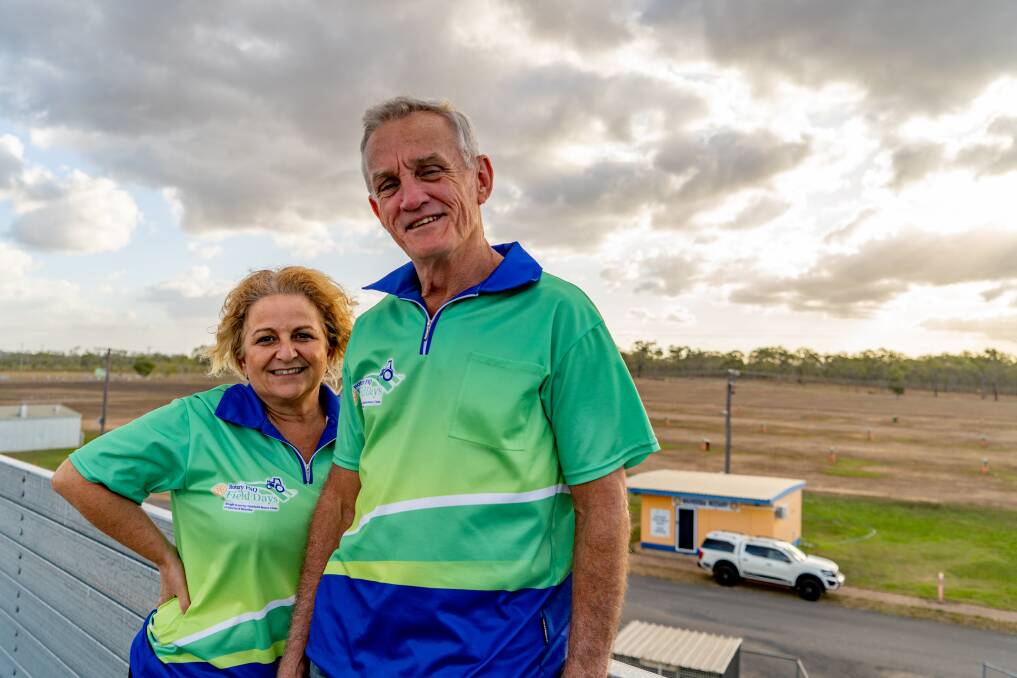 Past field days chair and organising committee member Ida Portella with 2021 Rotary FNQ Field Days chair Trevor Duncan.