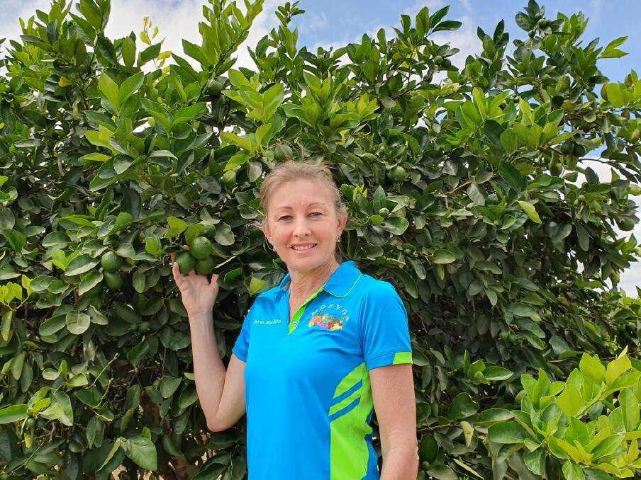 Mutchilba grower Karen Muccignat with some of her limes. Photo: Jole Muccignat.